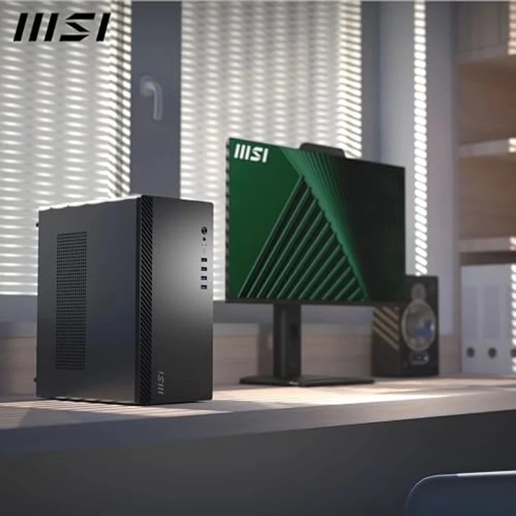 MSI PRO SHIELD M100P, Midi-Tower PC-Gehäuse mit mattschwarzer Oberfläche, 1 vorinstallierter Lüfter, geeignet für Micro-ATX-Motherboards – Bild 8
