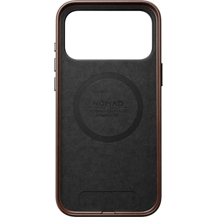 NOMAD Traditional Leather Case für iPhone 17 Pro Max, MagSafe-kompatible Echtlederschutzhülle in Rustic Brown Horween mit erhöhtem Rand und Mikrofaserauskleidung – Bild 4