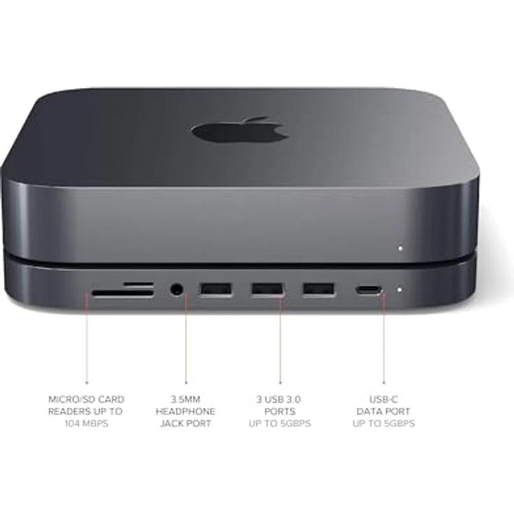 Satechi Aluminum Stand Hub für Mac Mini Space Grau – Bild 2