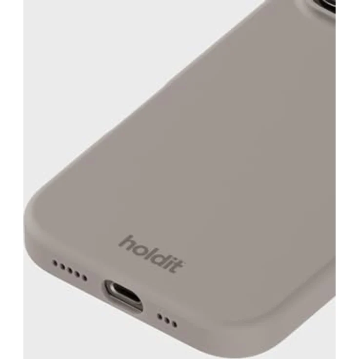 holdit Silikonhülle iPhone 16 Pro - 0,8mm Ultra dünn Handyhülle Silikon - Trendy Slim Silicone case mit Voller Schutz (erhöhte Kante für Kameraschutz) - Taupe – Bild 4