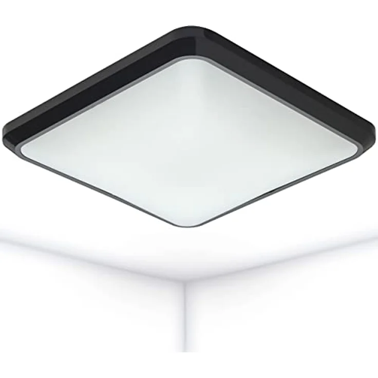 Oktaplex lighting LED Deckenleuchte Pino Anthrazit Quadratisch 12 Watt 850 lm 3000 K Warmweiß 25cm – Bild 1