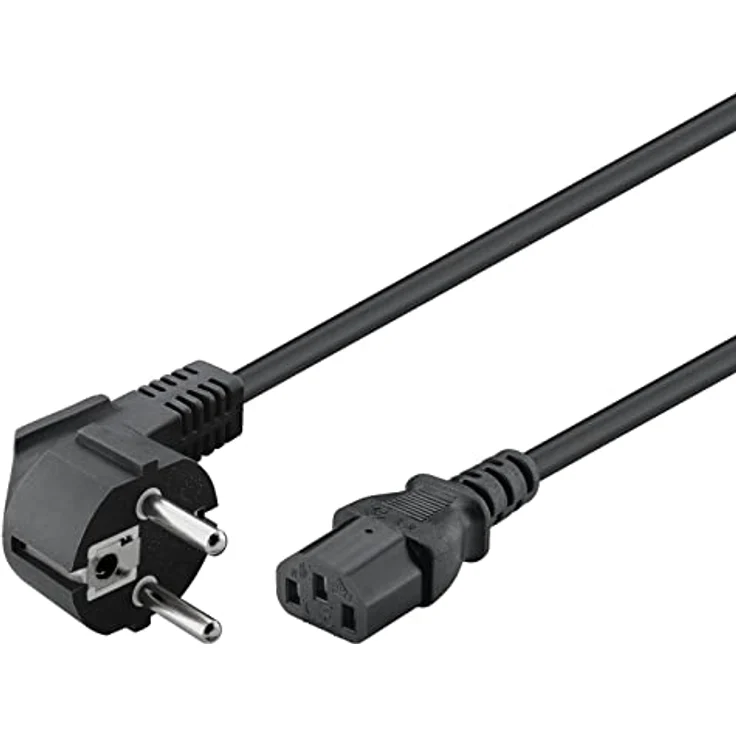 Wentronic Goobay Kaltgeräte Anschlusskabel abgewinkelt, 1,5 m, Schwarz - Typ F (Typ F, CEE 7/7) > Gerätebuchse C13 (Kaltgeräteanschluss) (68604) – Bild 2