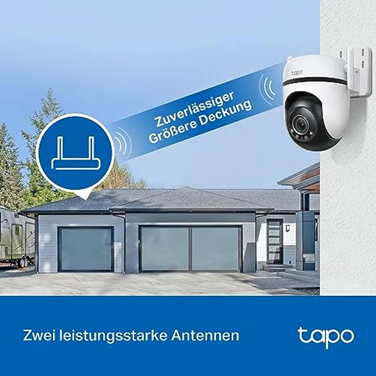 TP-Link Tapo C520WS Überwachungskamera Außen, Starlight Farbe Nachtsicht,360° Kamera aussen, 2K 4MP, 2 leistungsstarke Antennen,IP66 wetterfest, Sicherer lokaler&Cloud-Speicher, AI-Erkennung,Tapo APP – Bild 4