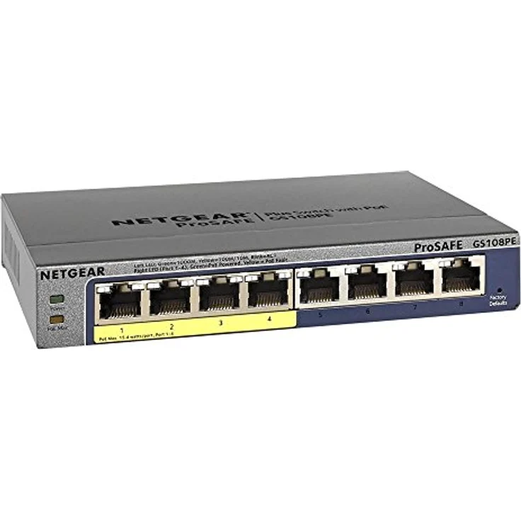 Netgear GS108PE 8-Port Gigabit Ethernet LAN PoE Switch Smart Managed Plus (mit 4x PoE 53W Gesamtbudget, Desktop- oder Rack-Montage mit ProSAFE Lifetime-) – Bild 2