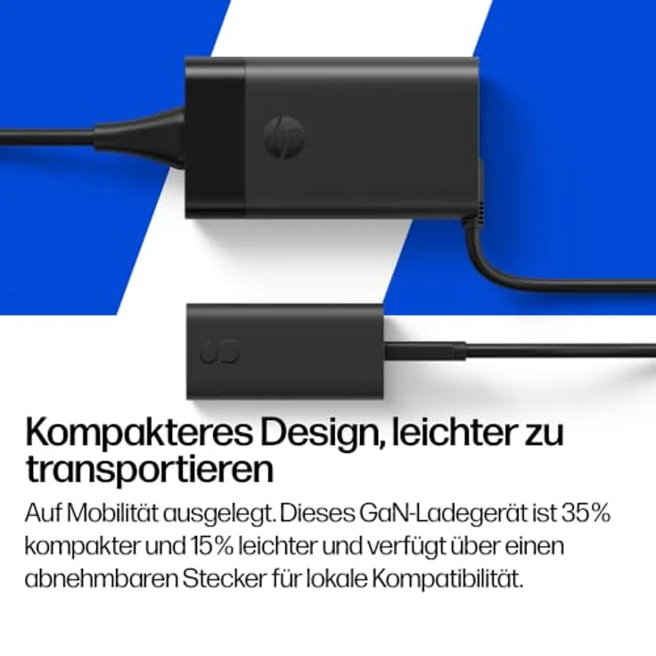 HP CS9V8AA, 100W Gallium Nitride Wall Charger mit 2 m USB-C®-Kabel, schwarz, effizientes und sicheres Laden – Bild 4