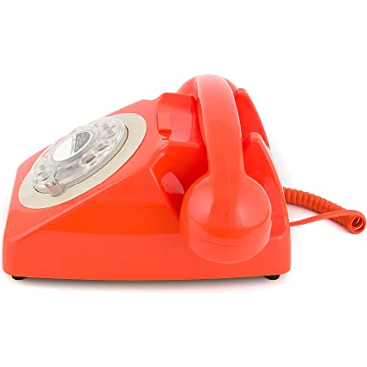 GPO 746ROTARYORA Retro Telefon mit Wählscheibe im 70er Jahre Design - Orange – Bild 4