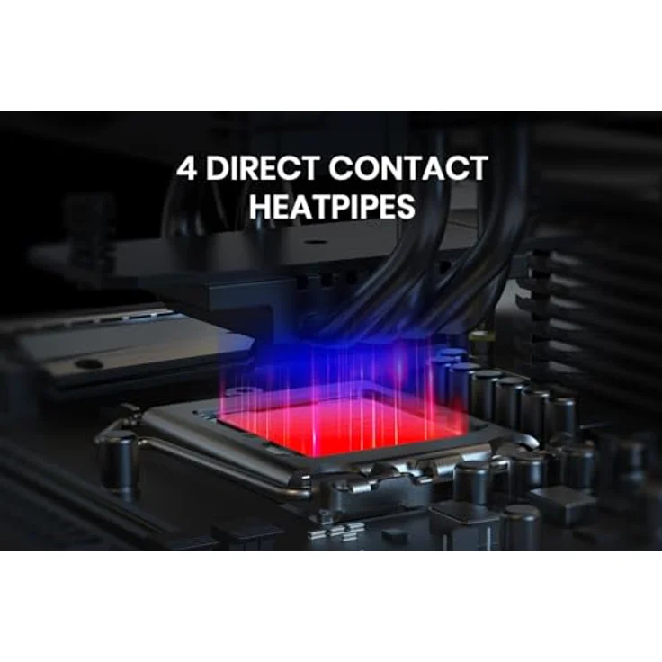 ID-Cooling Frozn A410 ARGB, CPU Kühler mit 12 cm Lüfterdurchmesser, 2000 RPM, kompatibel mit LGA 1200 und LGA 2066, leiser Betrieb mit max. 29,9 dB – Bild 2