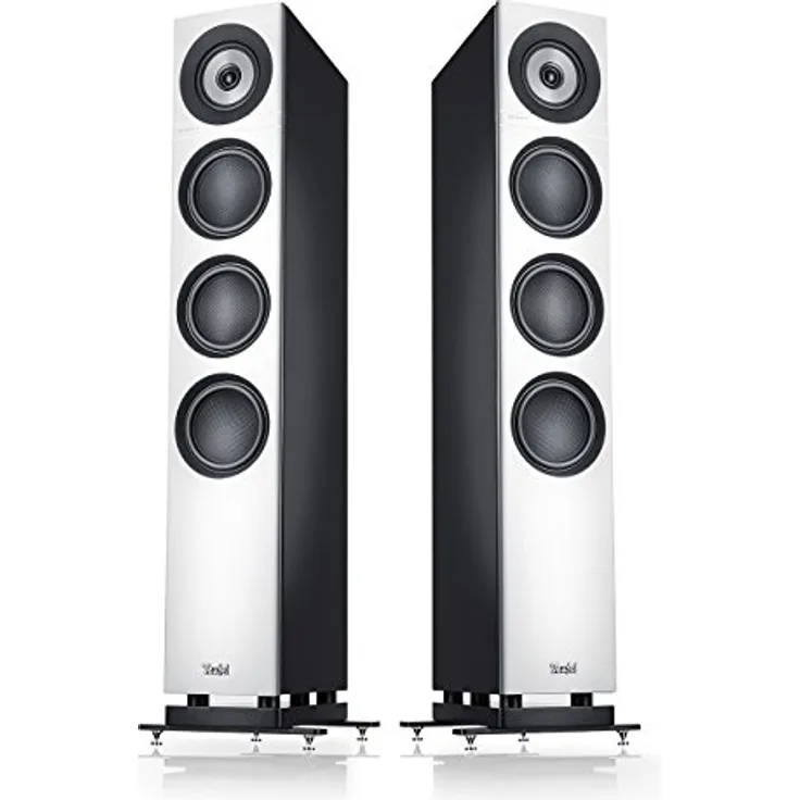 Teufel DEFINION 3 HiFi Standlautsprecher Paar - 3-Wege-Technologie, präzise Wiedergabe, sauberer Bass - weiß/schwarz