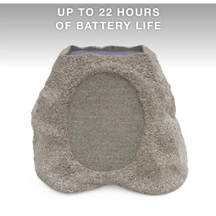 Victrola Rock Speaker Connect, Steinfarben, kabelloser Outdoor-Lautsprecher mit Bluetooth 5.3, 22 Std Akkulaufzeit, mit Solarladung. Bis zu 20 Rock-Lautsprecher vernetzbar, IP 65 Wasser- & staubdicht – Bild 3