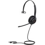 Yealink Headset UH35 Mono UC USB-C/A, Kabelgebundenes On-Ear Mono Headset mit dualem Mikrofon und hautfreundlichem Tragekomfort