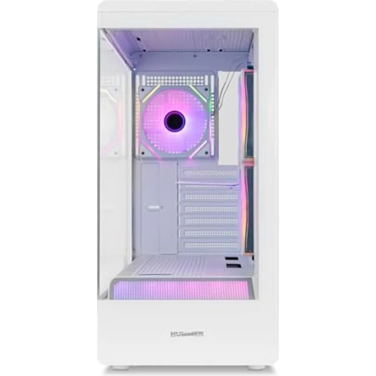 NOX Semitorre Hummer Signal ARGB, Midi Tower PC-Gehäuse in Schwarz mit gehärtetem Glas und RGB-Beleuchtung, ATX/Micro ATX kompatibel – Bild 2