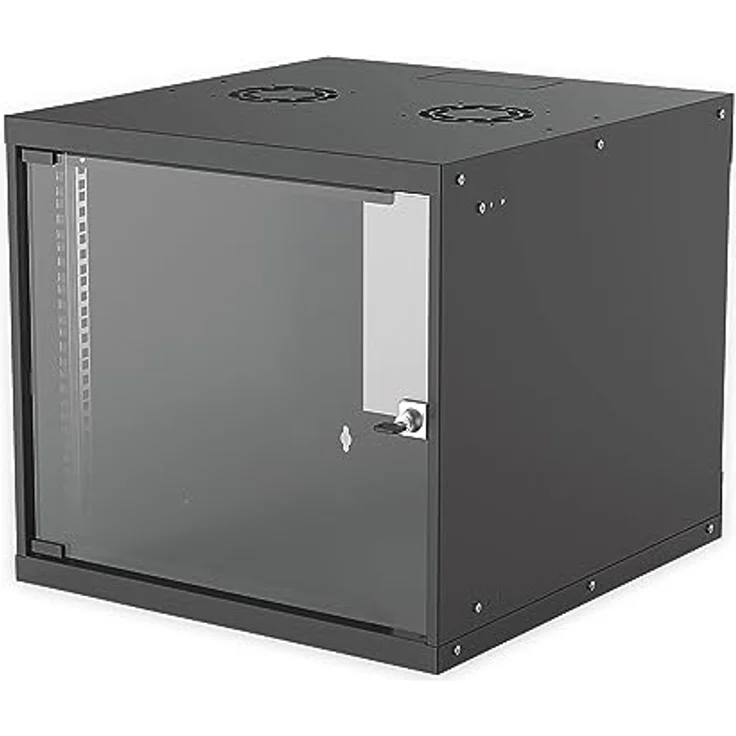 intellinet 714808 48,26 cm 19'' (19 Zoll) Wandverteiler Basic Line 9 HE 487 (H) x 540 (B) x 560 (T) mm Flatpack Schutzklasse IP20 schwarz – Bild 2