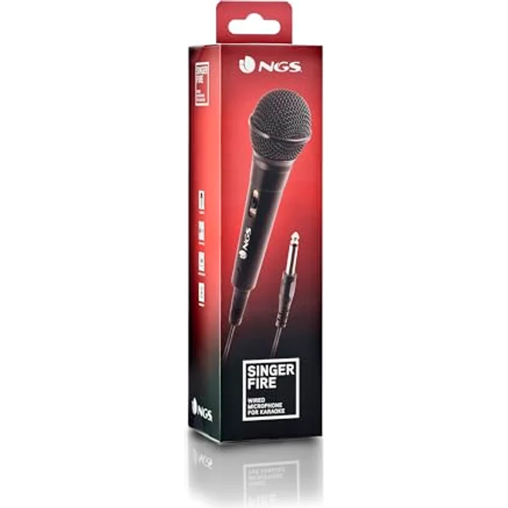 NGS Singer Fire Karaoke Microphone Verkabelt Schwarz - Mikrofone (Karaoke Microphone, -73 dB, 80-12000 Hz, Unidirektional, 600 Ohm, Dynamisch) – Bild 8