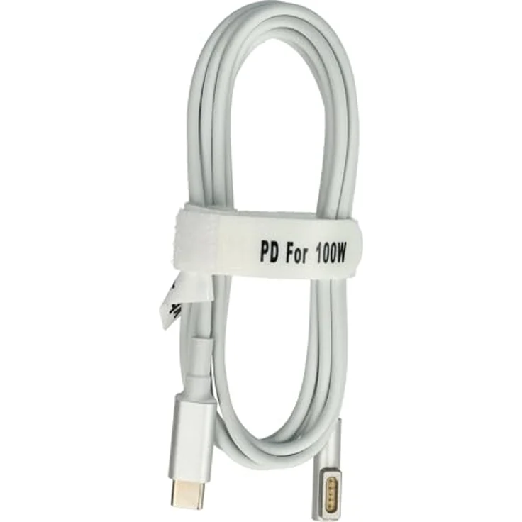 vhbw Adapterkabel USB Typ C auf MagSafe 1, 175 cm mit LED-Anzeige und magnetischem Stecker, weiß – Bild 1