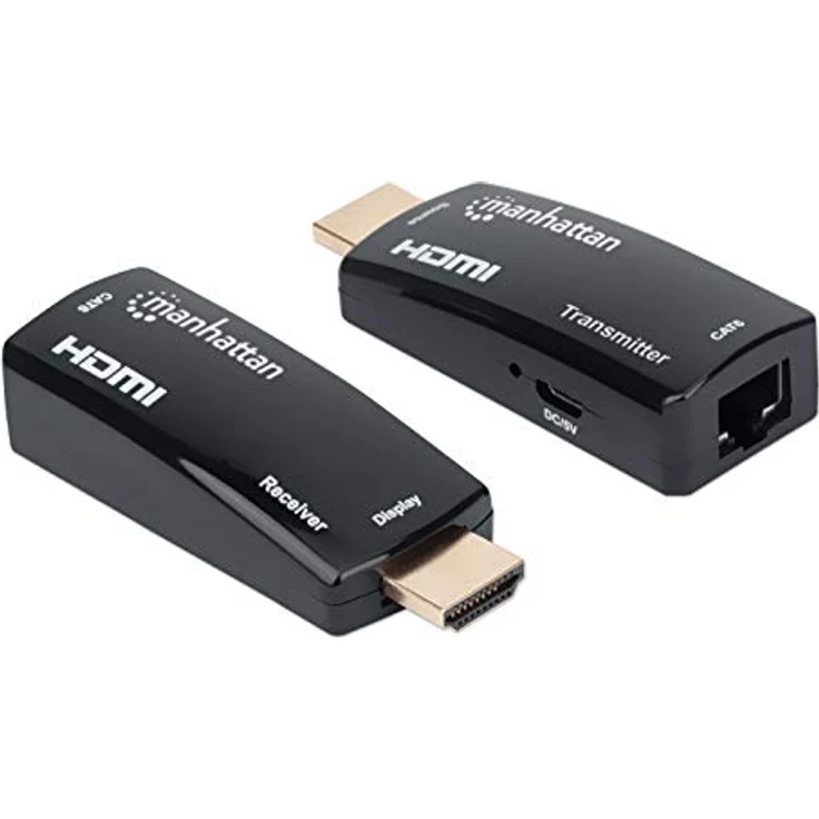 Manhattan 207539 HDMI Over Ethernet 1080p Kompakt Schwarz – Bild 1