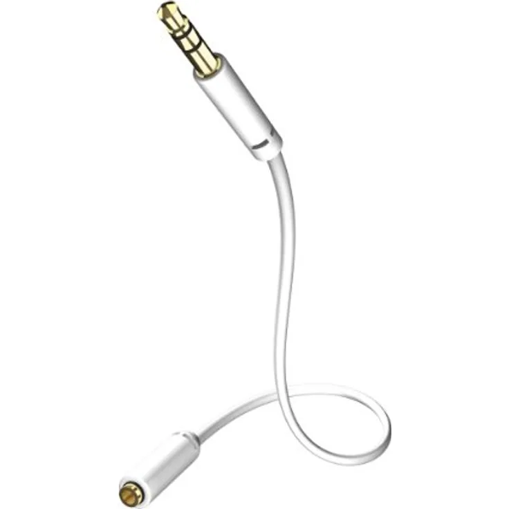 inakustik – 003105015 – Star 3,5mm Klinken-Verlängerungskabel | Für die Verlängerung von Kopfhörerkabeln mit 3,5mm Klinkenanschluss | 1,5m in Weiß | Separater Folienschirm gegen äußere Störeinflüsse