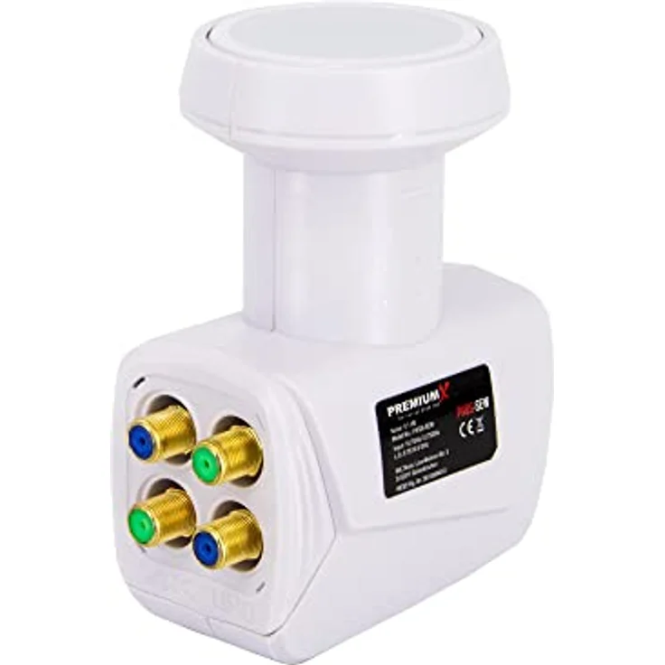 Premium X Quad LNB Digital SAT für 4 Teilnehmer Weiß Quattro Switch 4-Fach Empfangskopf 0,1dB DVB-S2 HDTV 4K Wetterschutz – Bild 1