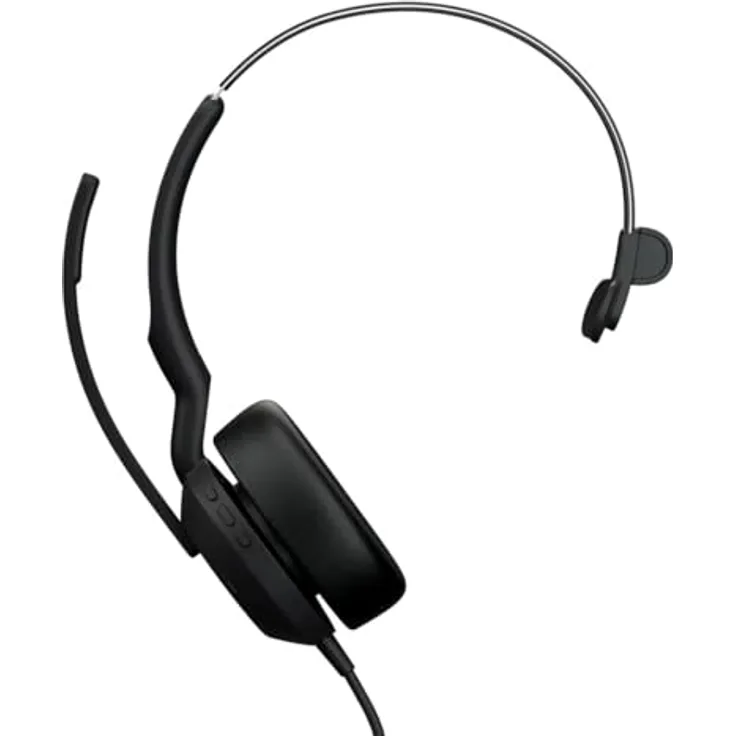 Jabra Evolve2 50, schnurgebundenes Mono Headset mit USB-A/USB-C, zertifiziert für Microsoft Teams, aktive Geräuschunterdrückung, geräuschunterdrückende Mikrofone