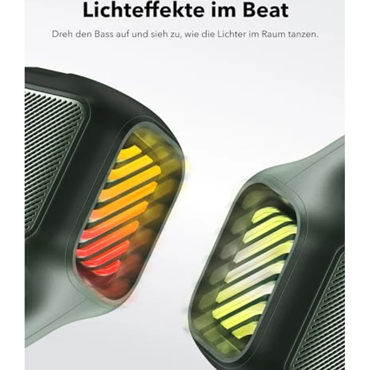 soundcore by Anker, Boom 2 Outdoor-Lautsprecher, 80W, Subwoofer, BassUp 2.0, 24h Akku, IPX7 Wasserdicht & Schwimmt, LED-Licht, USB-C, EQ, BT 5.3, Mobiler Bluetooth-Speaker, Camping, Strand, Garten, Grün – Bild 4