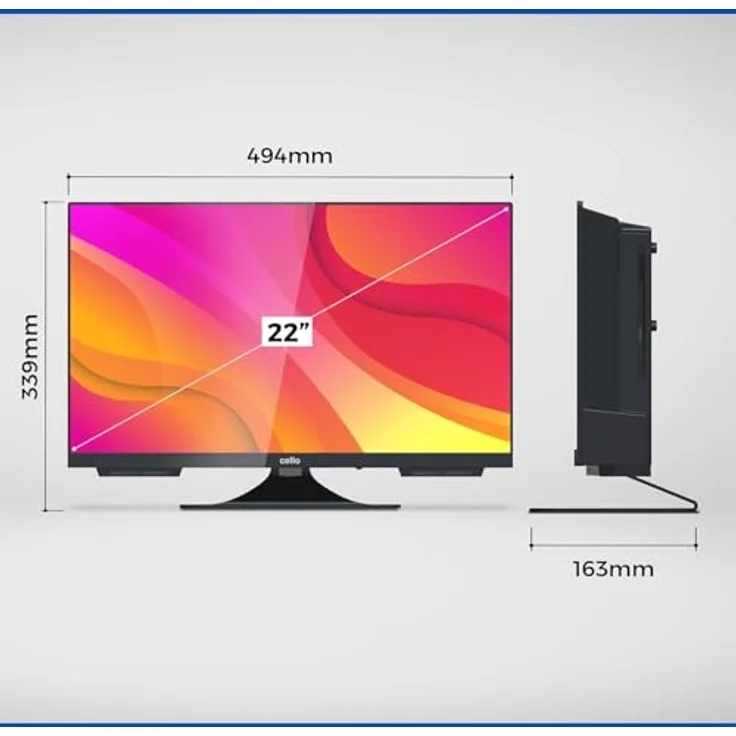 CELLO C2224WSF TRAV 22” Smart Camping LED TV mit DVD-Player, webOS, Triple Tuner, 12V/24V/230V Multispannung, Schwarz – Bild 13
