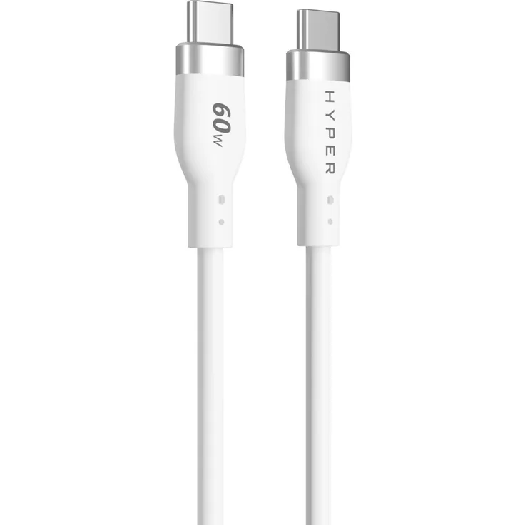 Targus HyperJuice USB-C-Kabel, 1,5 m, 60 W, verwicklungsfreies Silikondesign, weiß
