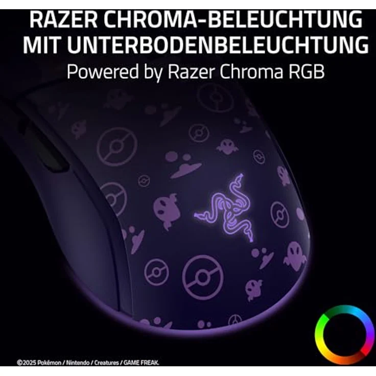 Razer Cobra Gengar Edition, kabelgebundene Gaming-Maus mit 8500 DPI Sensor, 58g, Chroma-Beleuchtung und optischen Mausschaltern 3. Gen, PC/MAC | Pokémon Gengar – Bild 5