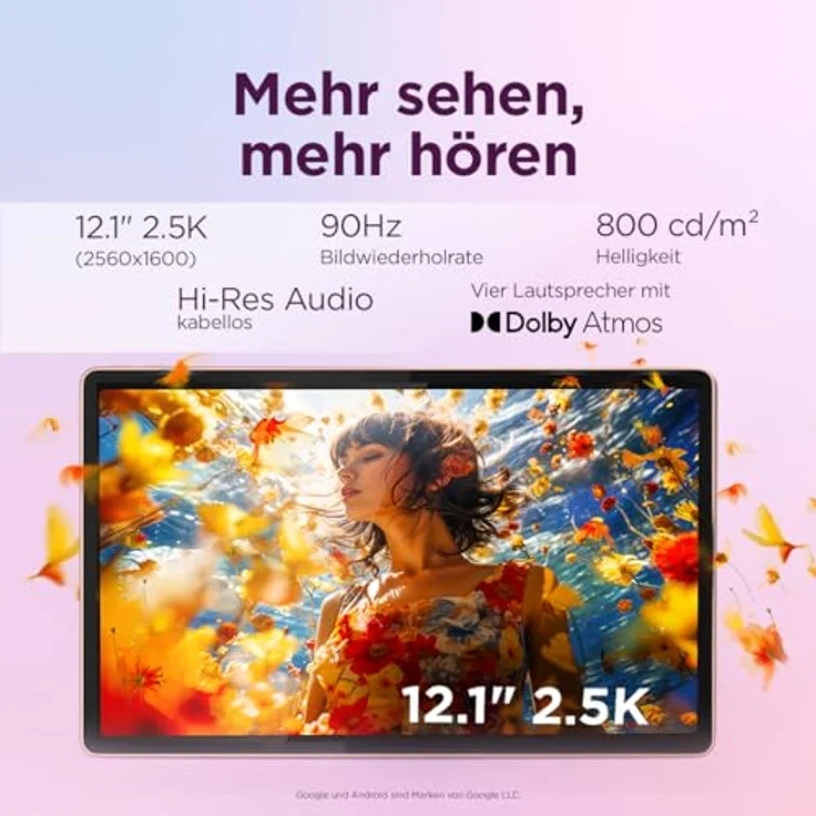 Lenovo Idea Tab Plus, 12.1" Tablet mit MediaTek Dimensity 6400 Prozessor, 128 GB Speicher, 8 GB RAM, Android 15, schwarz – Bild 9
