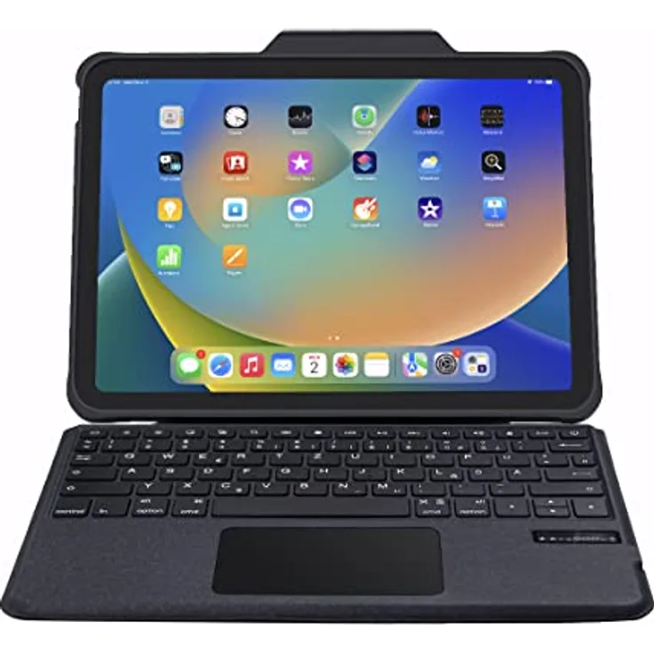 DEQSTER Rugged Touch Keyboard Folio für iPad 10.9" (10. Generation) - Tastatur Hülle - Bluetooth - Touchpad - QWERTZ