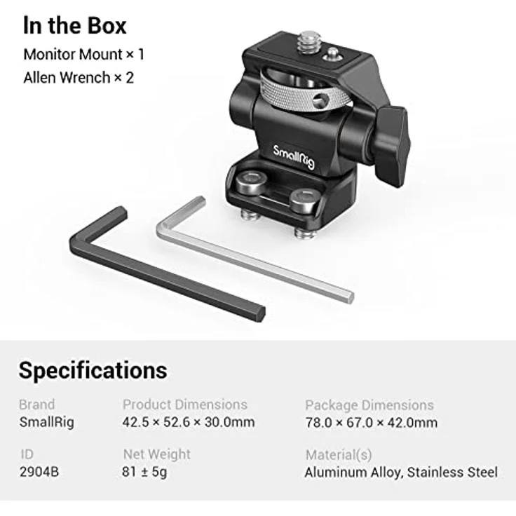 SmallRig 2904 Swivel & Tilt Monitorhalterung mit zwei 1-4'' Schrauben – Bild 9