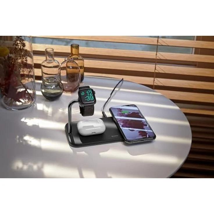OtterBox Zens Dual + Watch Wireless Charger, kabelloses Ladegerät (10 W) für iPhone, Apple Watch & Qi-Geräte, inkl. 24-W-Netzadapter (EU, GB, USA), Schwarz – Bild 5