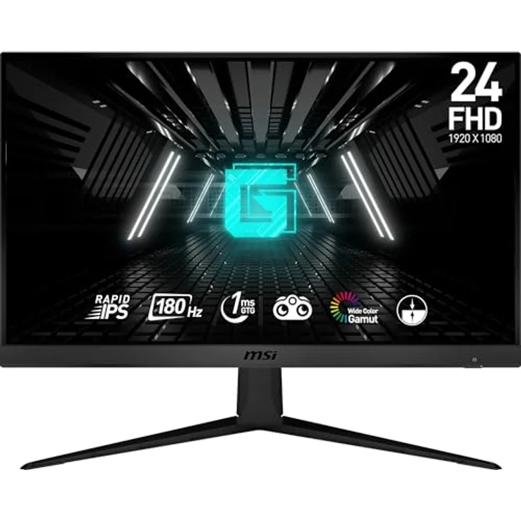 MSI G2412F, 24 Zoll Full HD Monitor mit 170Hz, 1ms Reaktionszeit, IPS Panel, FreeSync Premium, schwarz – Bild 1