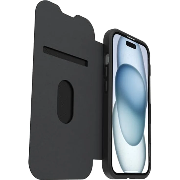 OtterBox React Series Folio Hülle für iPhone 16e, 15, 14, 13, Stoßfest, Militärstandard, Transparent, Schwarz, mit Kartenhaltern, ohne Einzelhandelsverpackung – Bild 2