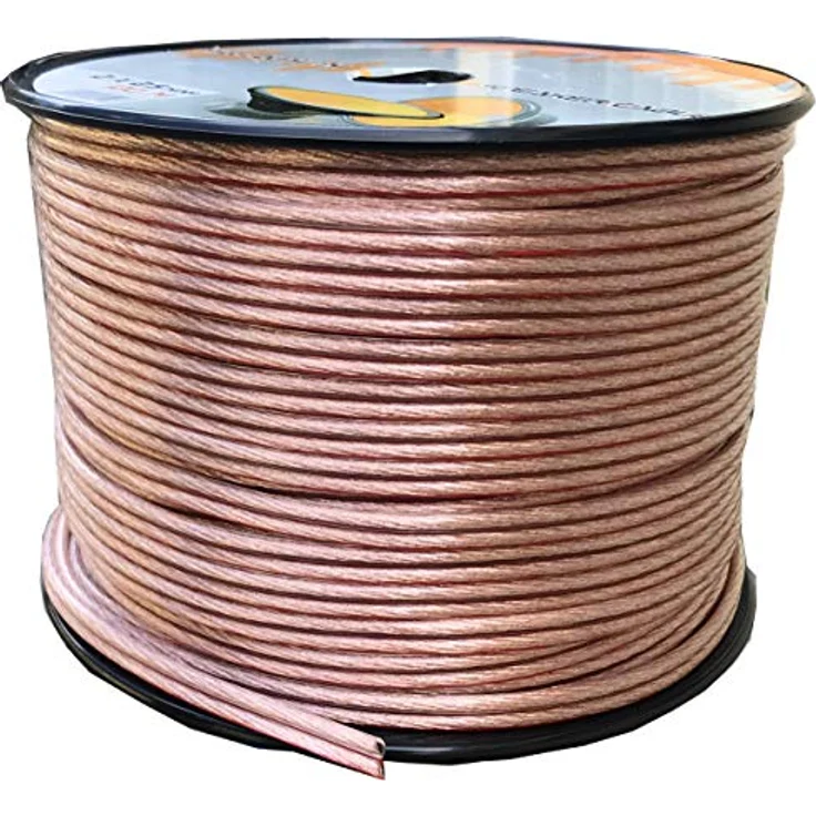 LOKMANN 100 Meter 2 x 2,5mm² Lautsprecherkabel CCA-Kupfer Transparent PVC- Dielektrikum Speaker Kabel HiFi Boxen High-End Box Musik Cable (100m, 2X 2,5 mm) – Bild 2