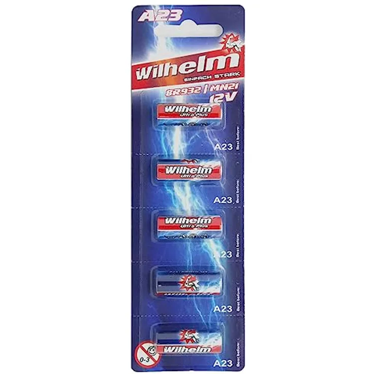 5 x A23 12V Wilhelm Alkaline Batterien MN21 V23GA 23A L1028 12 Volt 55 mAh