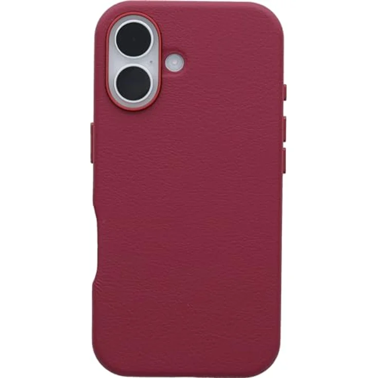OtterBox Symmetry Series Cactus Leather MagSafe Hülle für iPhone 16, stoßfest, sturzsicher, dünne Schutzhülle, 3X getestet nach Militärstandard, Rot – Bild 2
