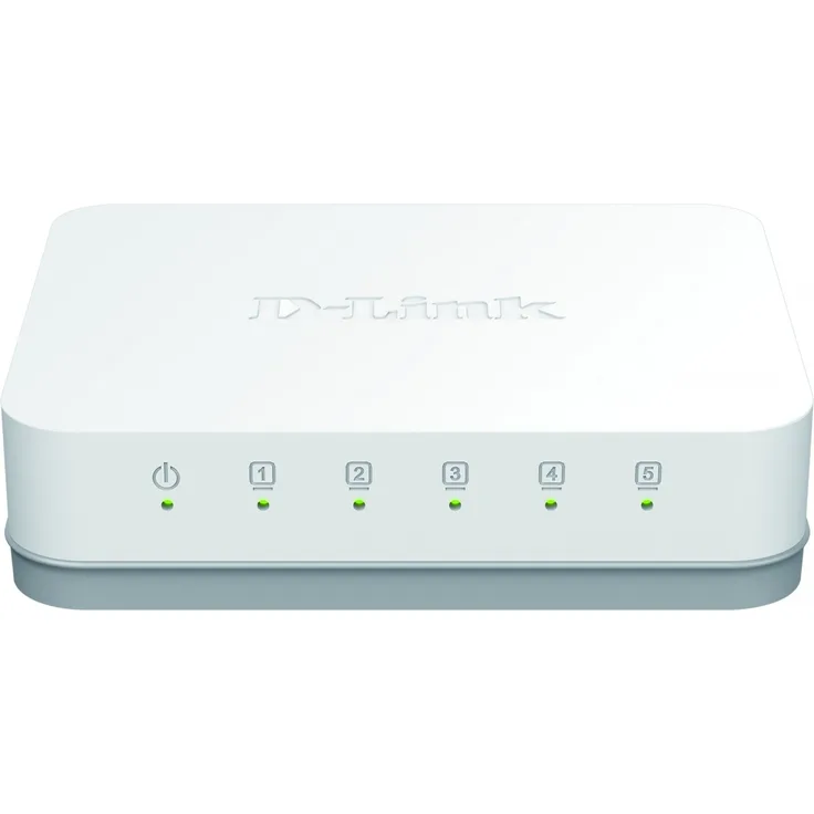 D-Link GO-SW-5G 5-Port Gigabit Easy Desktop Switch (10-100-1000 Mbit-s, automatische MDI-MDIX-Erkennung) weiß