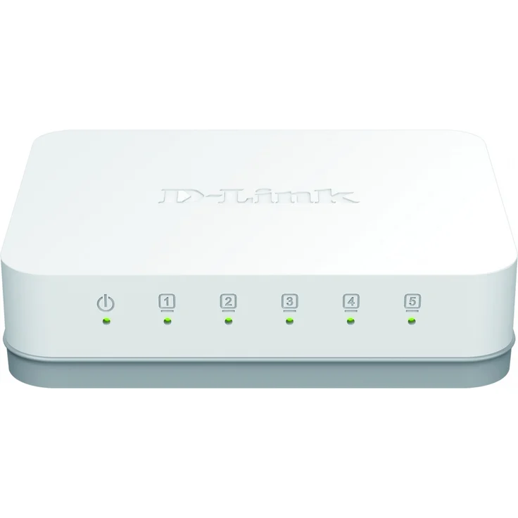 D-Link GO-SW-5G 5-Port Gigabit Easy Desktop Switch (10-100-1000 Mbit-s, automatische MDI-MDIX-Erkennung) weiß – Bild 1