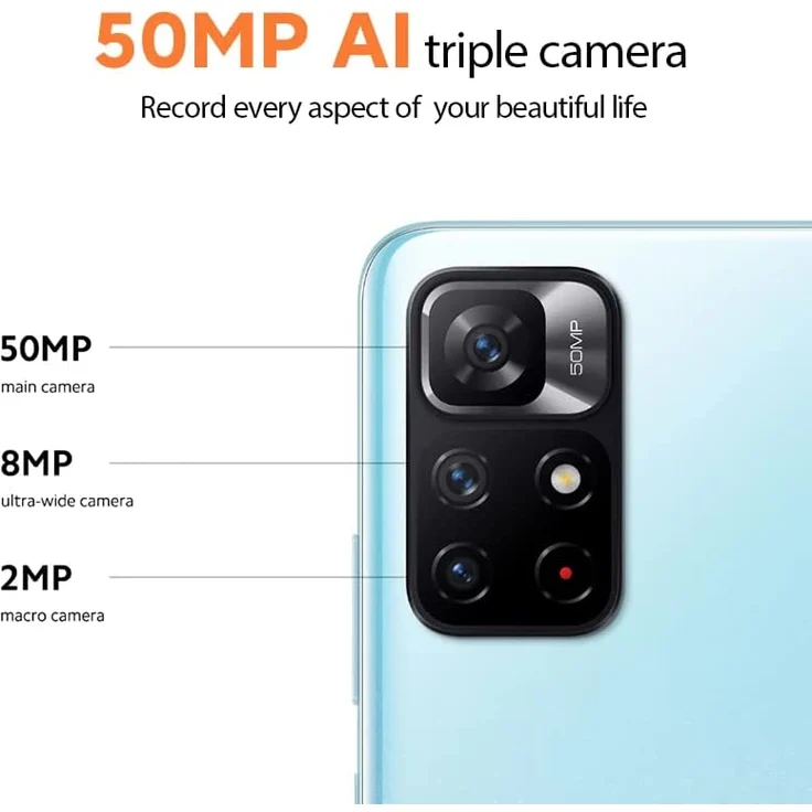 Xiaomi Redmi Note 11S 5G Smartphone 16,76cm (6,6 Zoll) IPS-Display, 128GB interner Speicher, 6GB RAM, Hybrid-SIM, Android 11, Schwarz – Bild 5