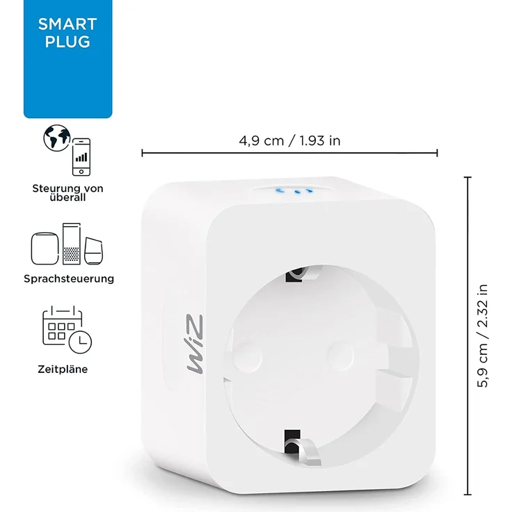 WiZ Smart Plug, Smarte Steckdose, intelligente Steuerung per App/Stimme über WLAN, auch von unterwegs steuerbar, weiß (‎929002427614) – Bild 3