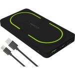 ProUser Wireless Powerbank 10000 mAh Quick Charge 3.0, Power Delivery 3.0 Li-Ion Schwarz-Grün gleichzeitiges Laden und Entladen
