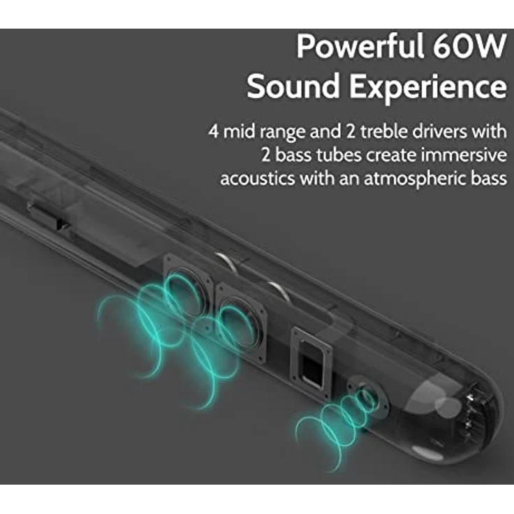 i-box Sonoro Soundbar mit Dolby Surround Sound, Bluetooth 5.0, HDMI ARC, AUX, und USB für TV, Heimkino, Musik und Filme, Schwarz – Bild 3