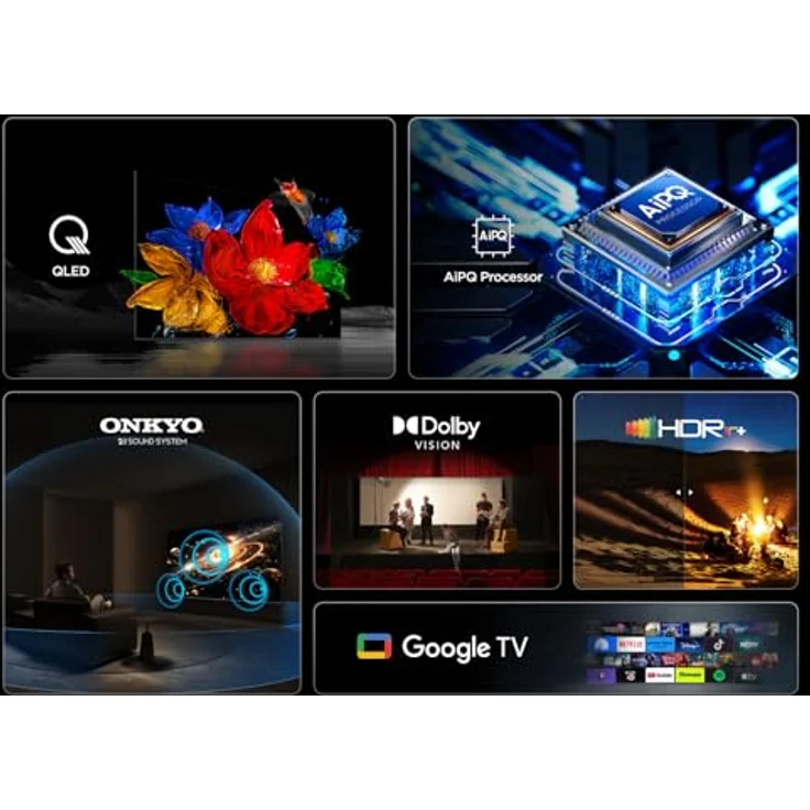 TCL 85T69C, 85 Zoll 4K Ultra HD QLED Smart-TV mit HDR10 und Google TV, Schwarz – Bild 4