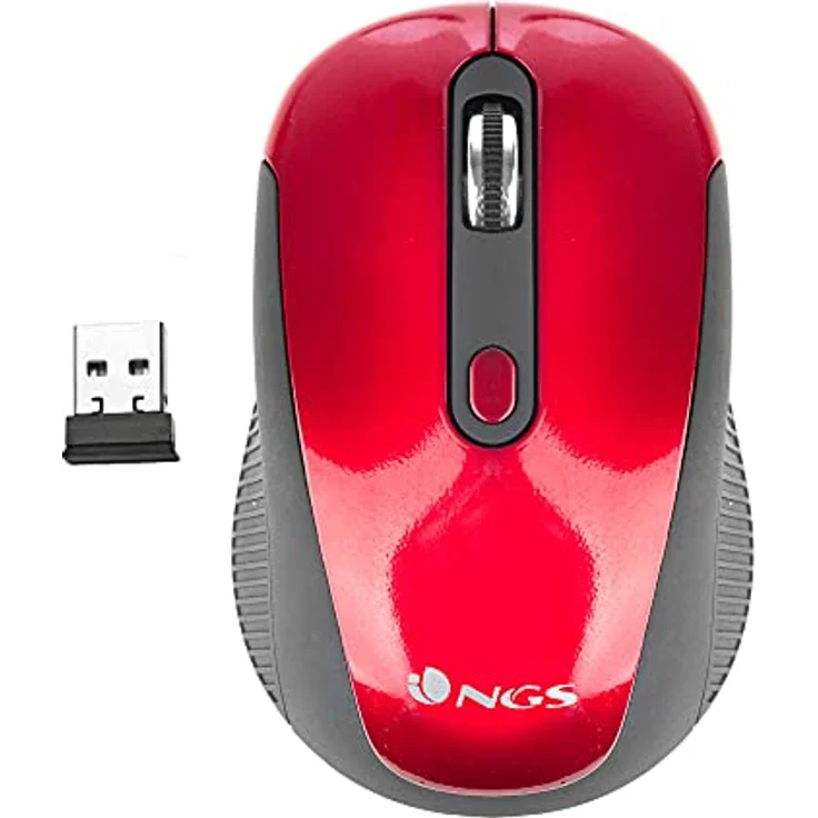 NGS Haze Maus RF Wireless Optisch 1600 DPI Ambidextrous - Mäuse (Ambidextrous, Optisch, RF Wireless, 1600 DPI, Schwarz, Rot) – Bild 2