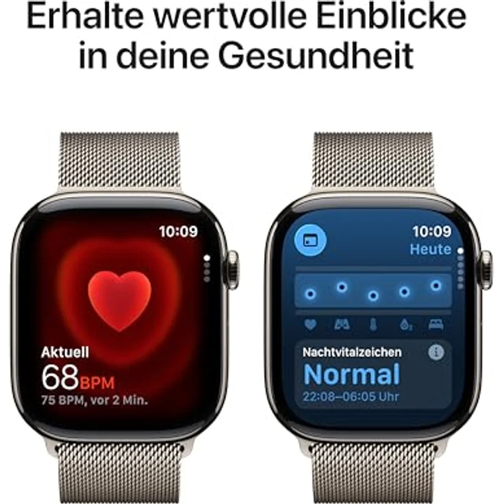 Apple Watch Series 11 Cellular, 46mm, Titangehäuse Natur, Milanaise Armband Silber - S/M – Bild 4