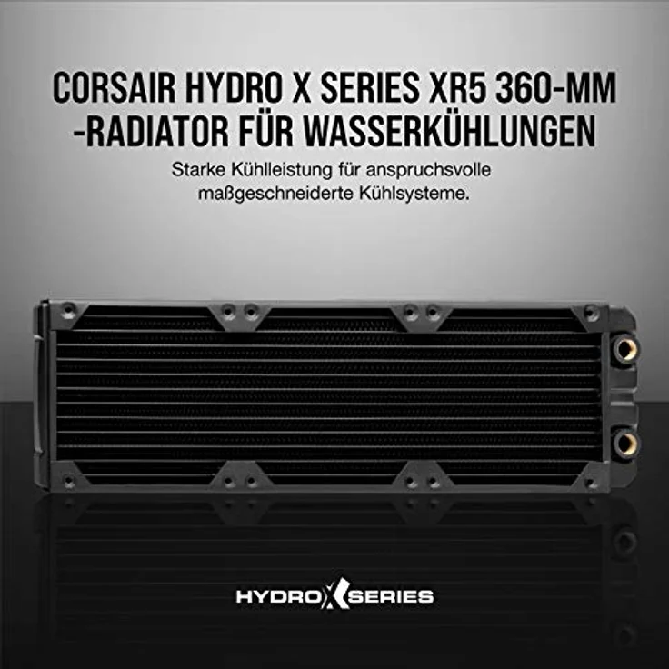 Corsair Hydro X Series XR7 Radiator (240 mm, Zwei 120-mm-Lüfterbefestigungen, Einfache Installation, Kupferkonstruktion, Hochwertige Polyurethan-Beschichtung, Integrierte Schraubenführungen) schwarz - Preisvergleich – Bild 2