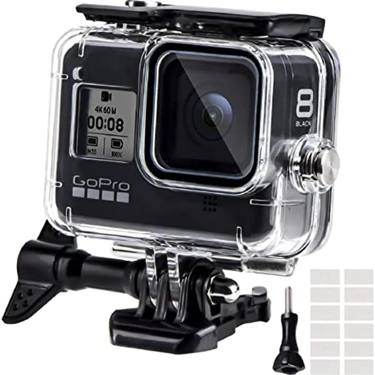 REDTRON wasserdichtes Gehäuse für GoPro Hero 8, 60M wasserresistente Tauchtasche mit Schnellmontage Klammer & 12 Anti-Fog-Einsätzen – Bild 1