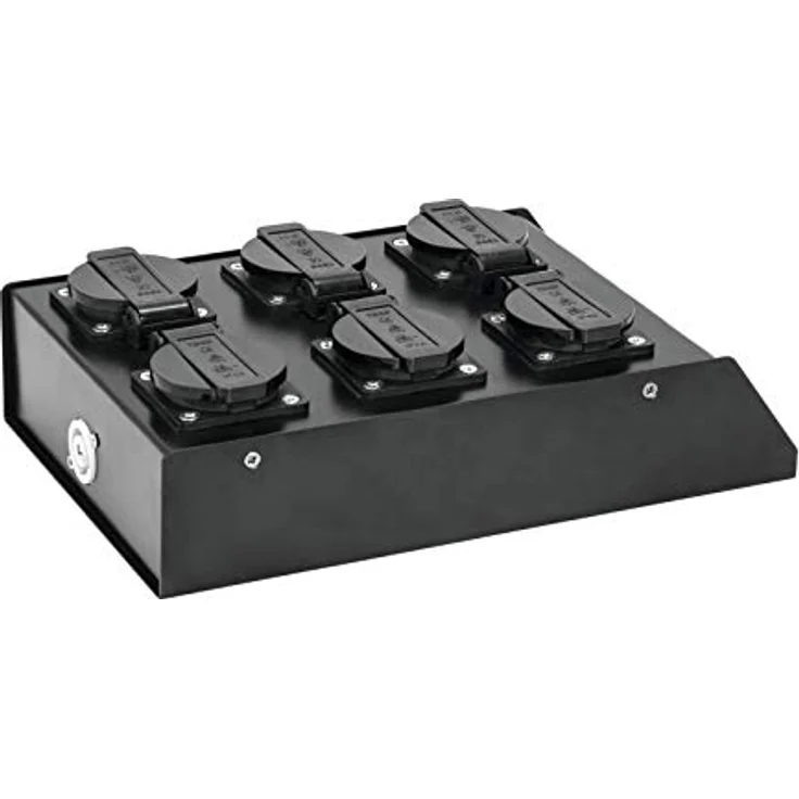 Eurolite SAB-61, Steckdosenleiste mit 6 Schutzkontaktsteckdosen, P-Con Eingang, rostfreies Stahlgehäuse und LS C16 A/230 V Absicherung – Bild 3