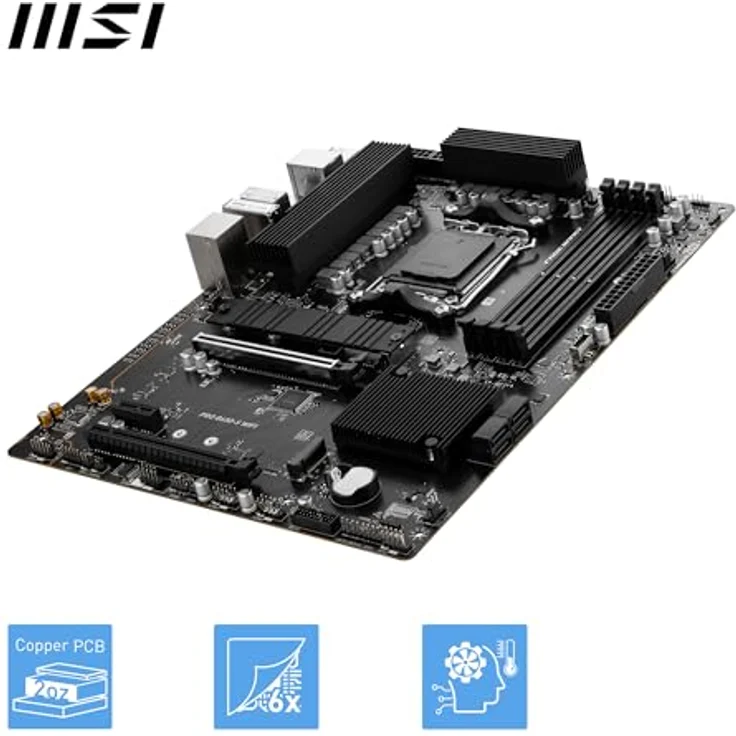 MSI PRO B650-S WiFi Motherboard, ATX - Unterstützt AMD Ryzen 7000 Serie Prozessoren, AM5 - DDR5 Memory Boost 6000+MHz/OC, 2 x PCIe 4.0 x16, 2 x M.2 Gen4, Wi-Fi 6E – Bild 4