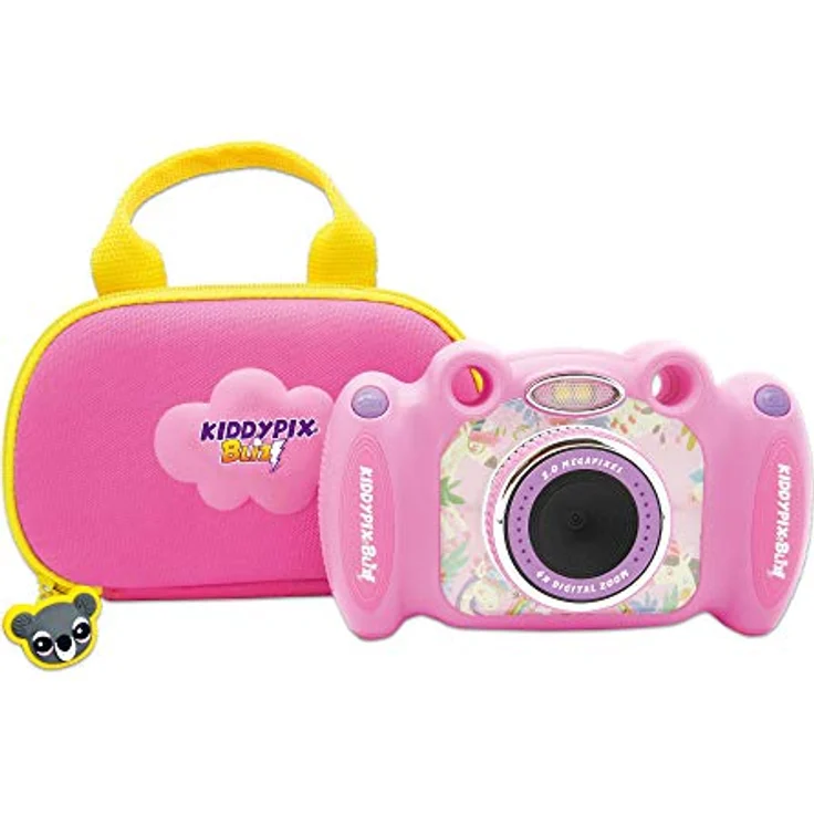 Easypix Kiddypix 'Blizz' Kinderkamera mit Webcam-Funktion, gummierte Außenseite, Integrierte Spiele, Pink – Bild 2