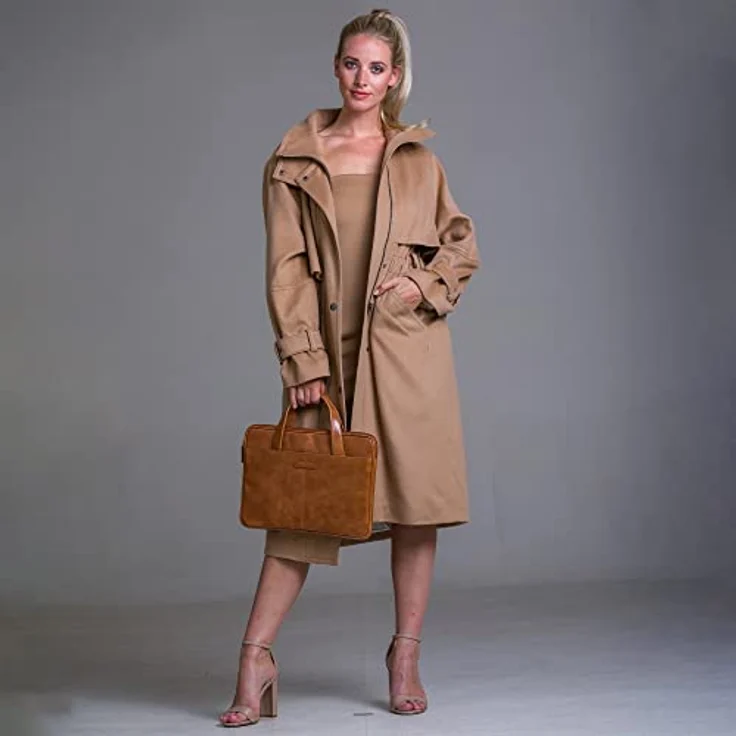 dbramante1928 - Silkeborg Laptoptasche für Damen & Herren 13 Zoll - Tasche mit zwei strukturierten Ledergriffen - Aus robustem, hochwertigem Vollnarbenleder - Golden Tan N.E. (2nd Gen) – Bild 5